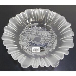 MIKASA Winter Dreams 10.75" round crystal glass serving bowl made in Germany NEW